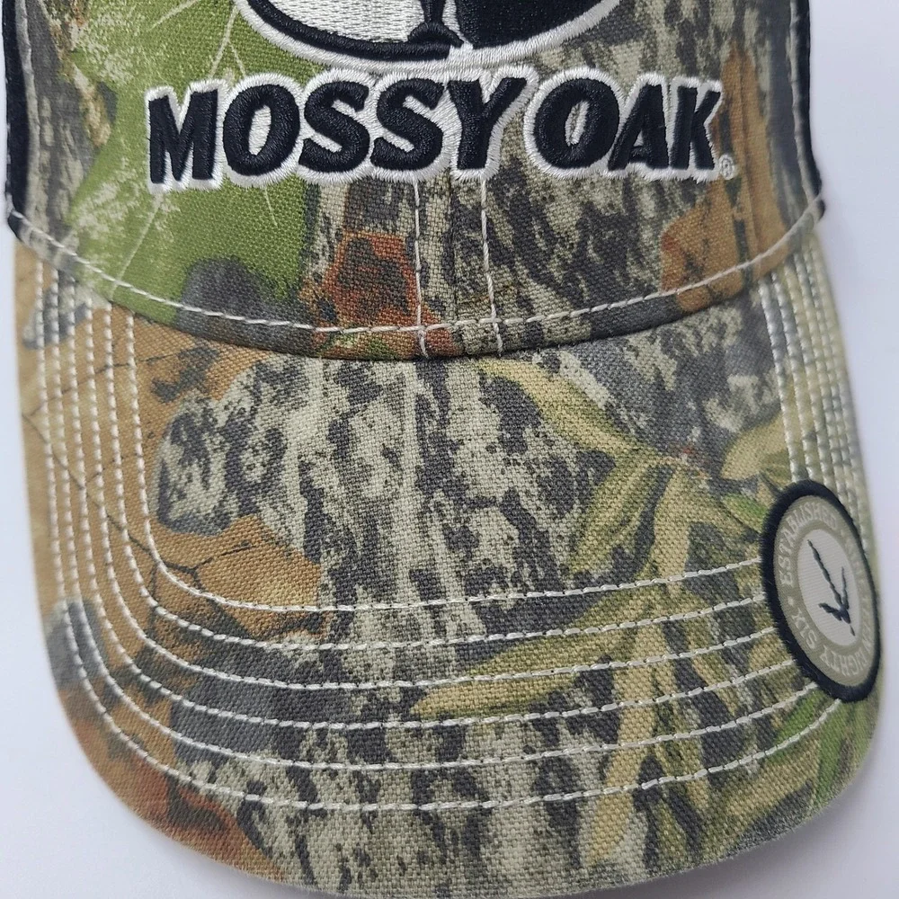 Mossy Oak Hat‎ Fitted S-M Trucker Mesh Camo Green Black Hunting Outdoor Logo Men